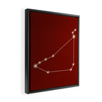 Capricorn Zodiac Star Constellation Line Art Ruby Red Framed Canvas Print Gallery Image 2