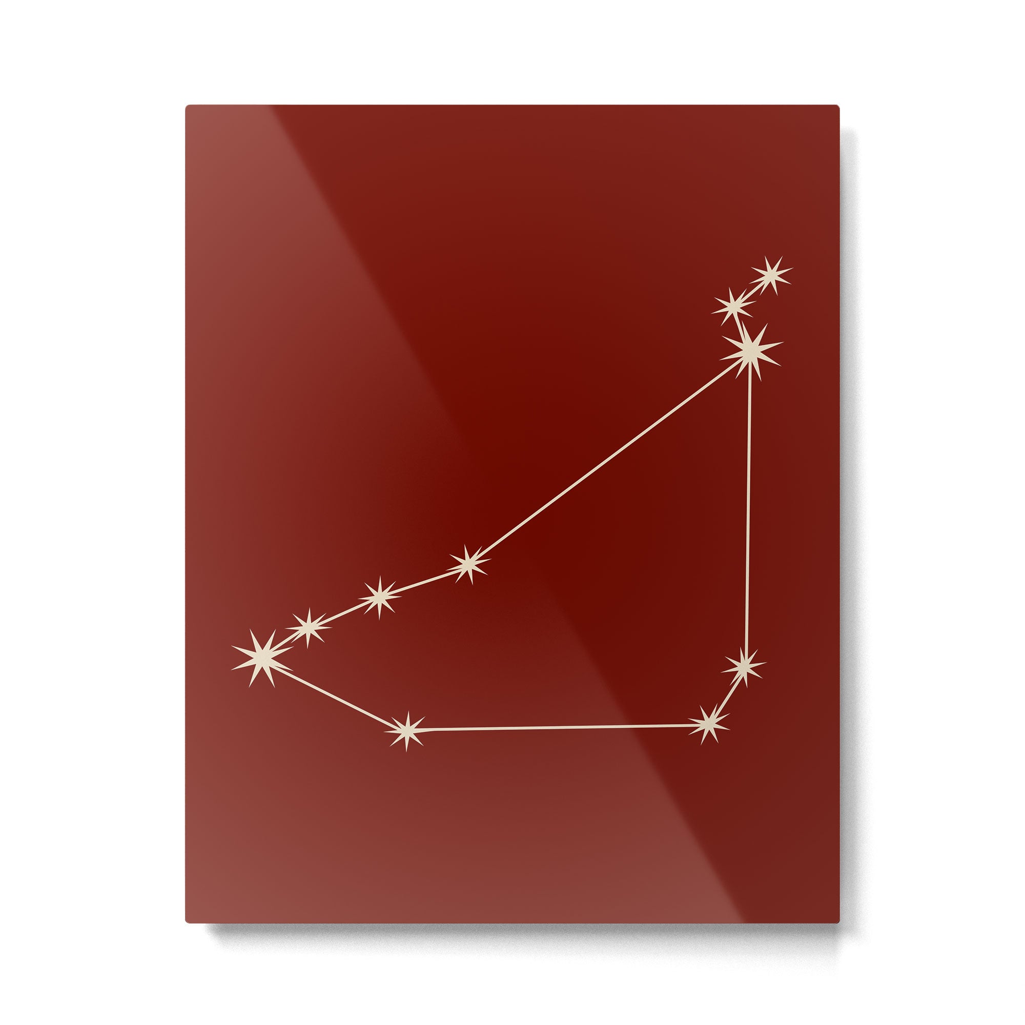 Capricorn Zodiac Star Constellation Line Art Ruby Red Metal Print Gallery Image 6