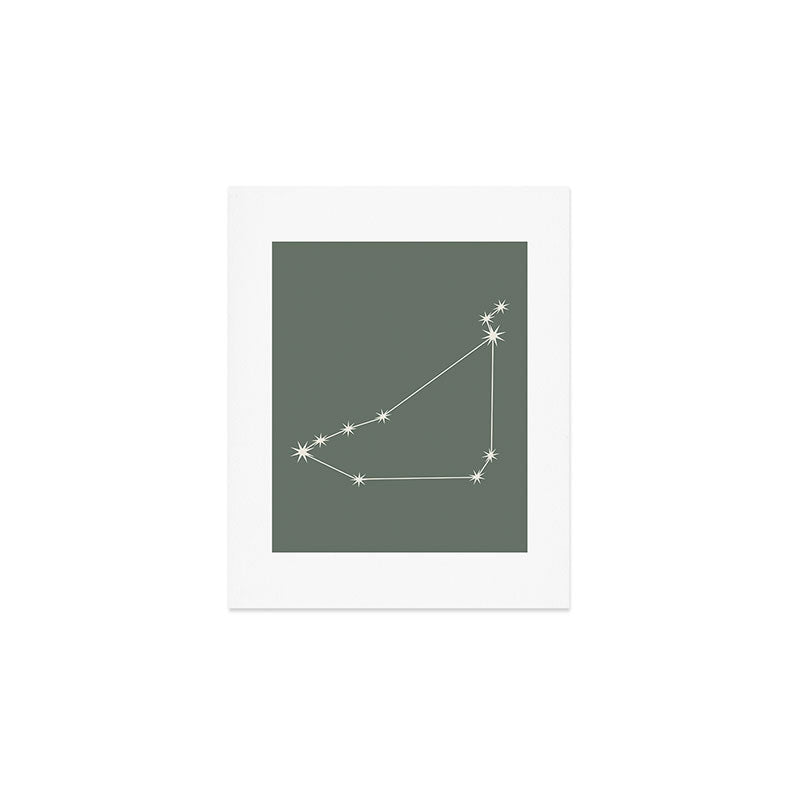 Capricorn Zodiac Star Constellation Line Art Sage Art Print Gallery Image 1