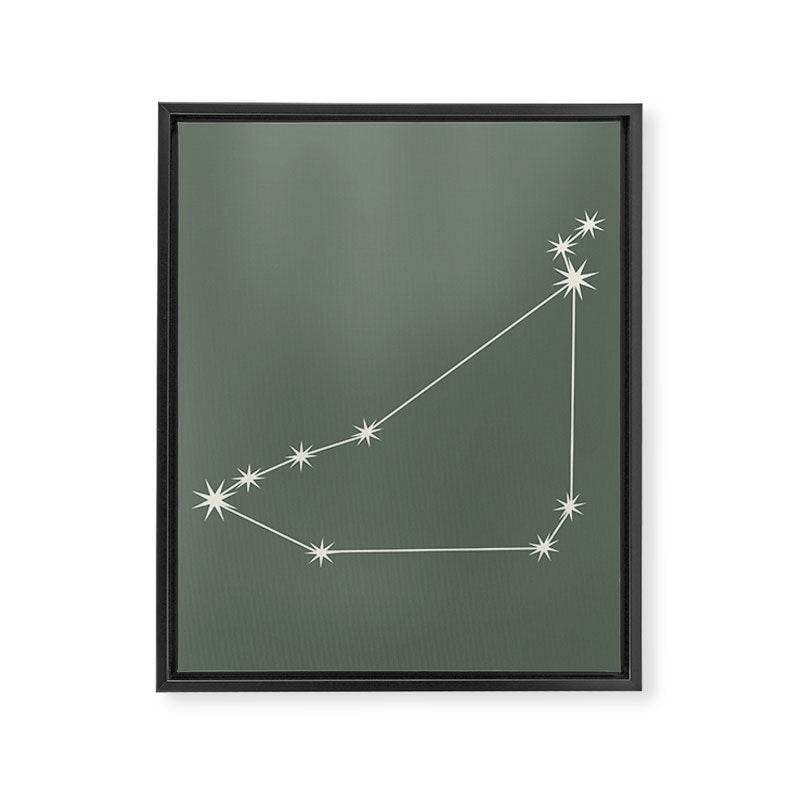 Capricorn Zodiac Star Constellation Line Art Sage Framed Canvas Print Gallery Image 8
