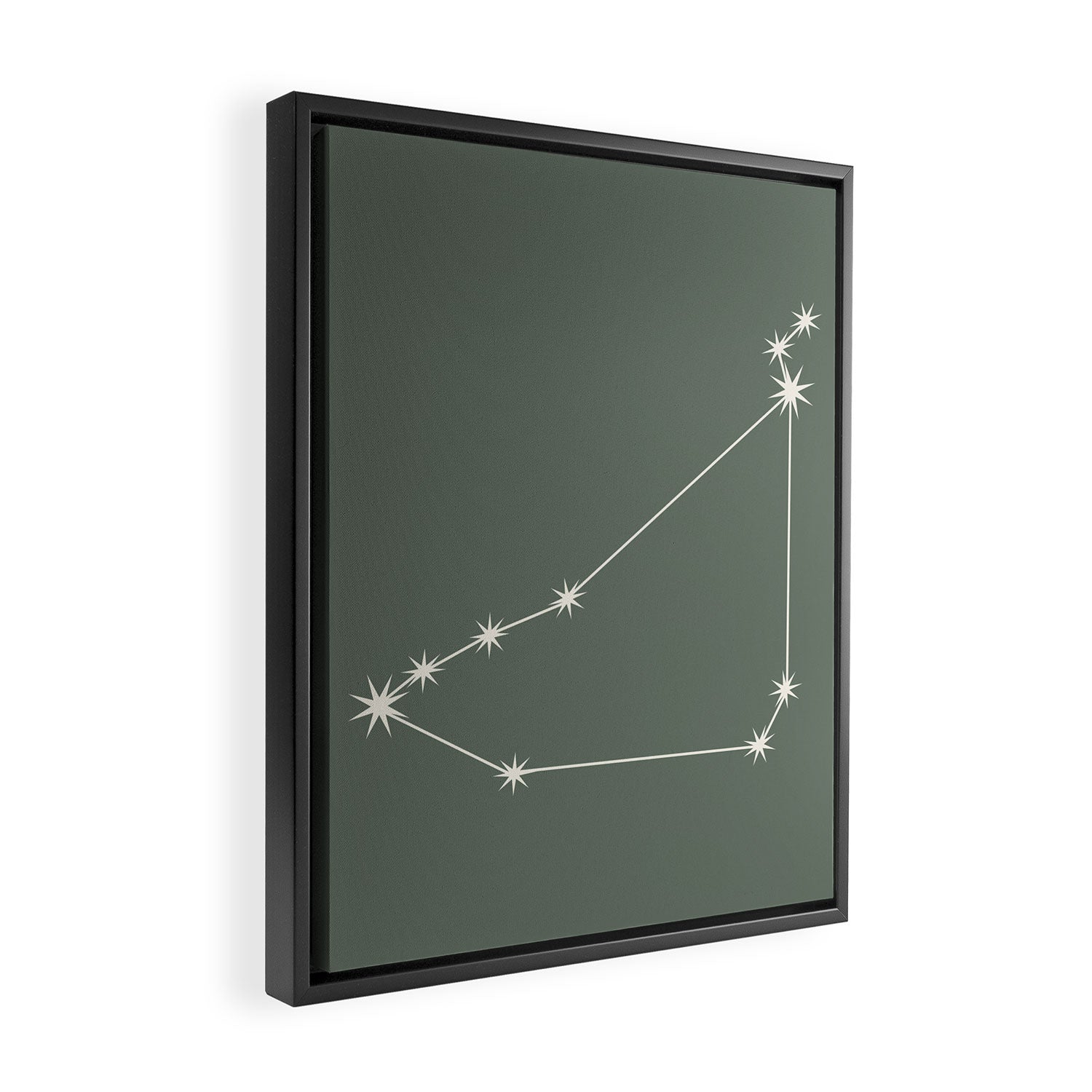 Capricorn Zodiac Star Constellation Line Art Sage Framed Canvas Print Gallery Image 2