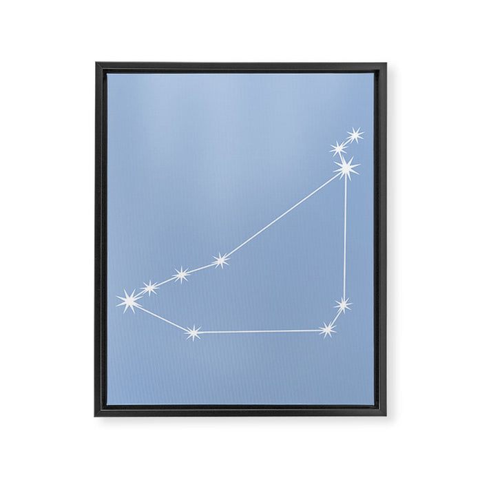 Capricorn Zodiac Star Constellation Line Art Sky Blue Framed Canvas Print Gallery Image 1