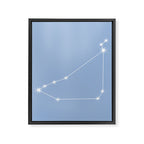 Capricorn Zodiac Star Constellation Line Art Sky Blue Framed Canvas Print Gallery Image 8