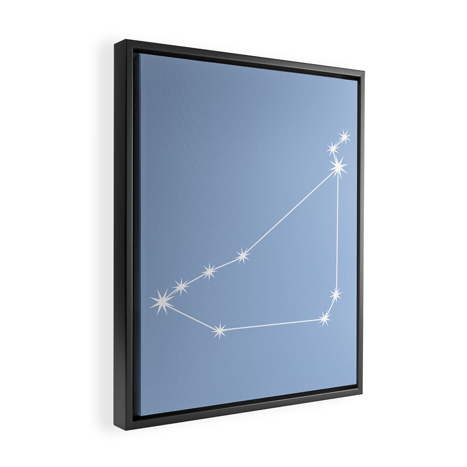 Capricorn Zodiac Star Constellation Line Art Sky Blue Framed Canvas Print Gallery Image 2