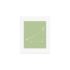 Capricorn Zodiac Star Constellation Line Art Soft Green Art Print Gallery Image 1