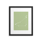 Capricorn Zodiac Star Constellation Line Art Soft Green Framed Art Print Gallery Image 6