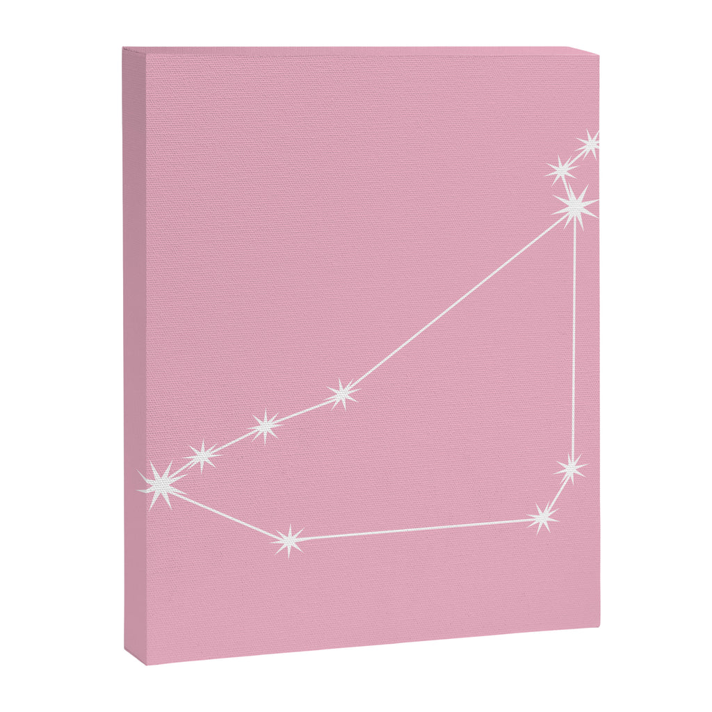 Capricorn Zodiac Star Constellation Line Art Soft Pink Canvas Print Gallery Image 8