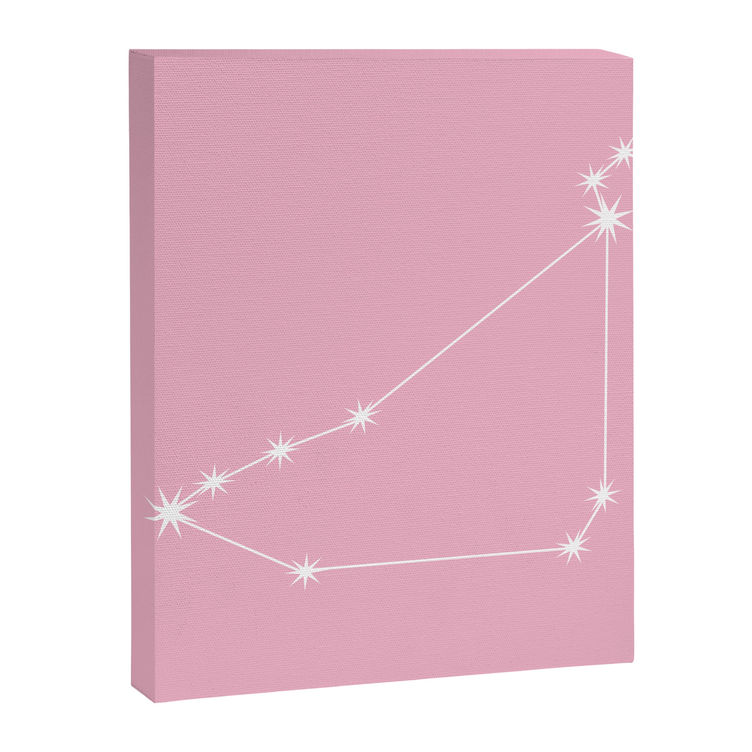 Capricorn Zodiac Star Constellation Line Art Soft Pink Canvas Print Gallery Image 8