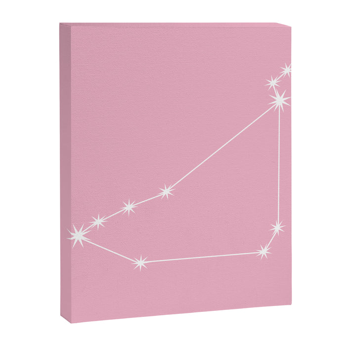 Capricorn Zodiac Star Constellation Line Art Soft Pink Canvas Print Gallery Image 1