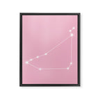 Capricorn Zodiac Star Constellation Line Art Soft Pink Framed Canvas Print Gallery Image 8