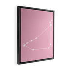 Capricorn Zodiac Star Constellation Line Art Soft Pink Framed Canvas Print Gallery Image 2
