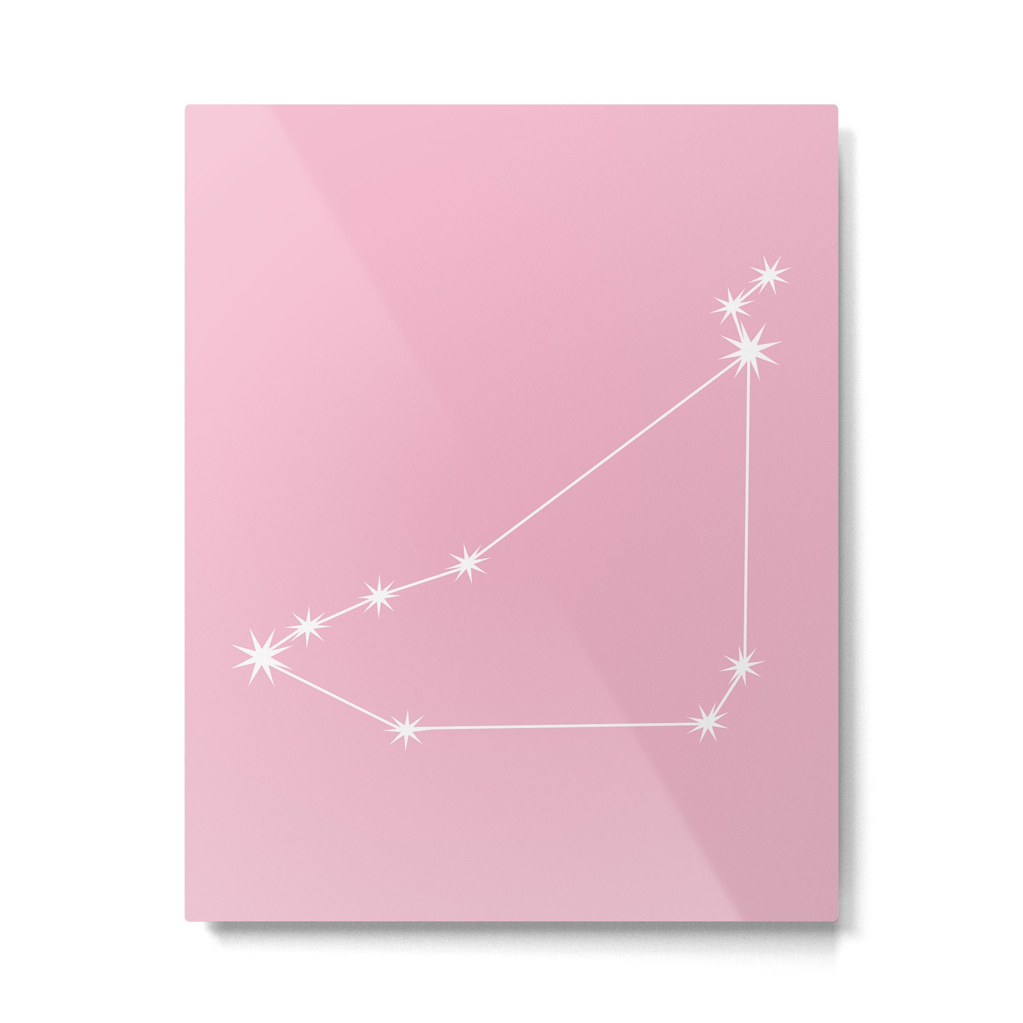 Capricorn Zodiac Star Constellation Line Art Soft Pink Metal Print Gallery Image 6