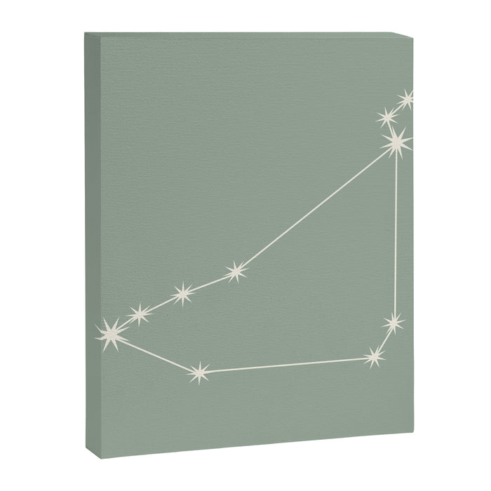 Capricorn Zodiac Star Constellation Line Art Soft Sage Canvas Print Gallery Image 1