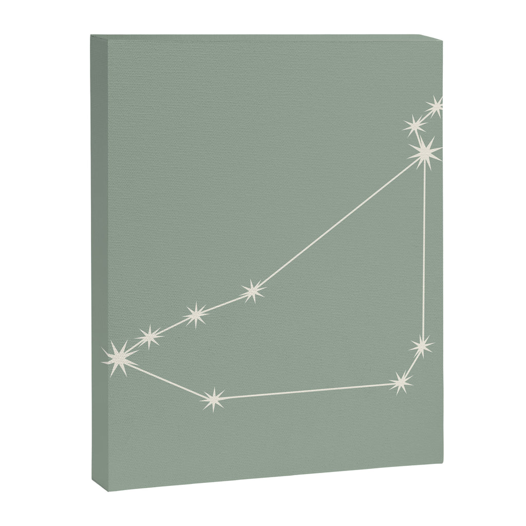 Capricorn Zodiac Star Constellation Line Art Soft Sage Canvas Print Gallery Image 8
