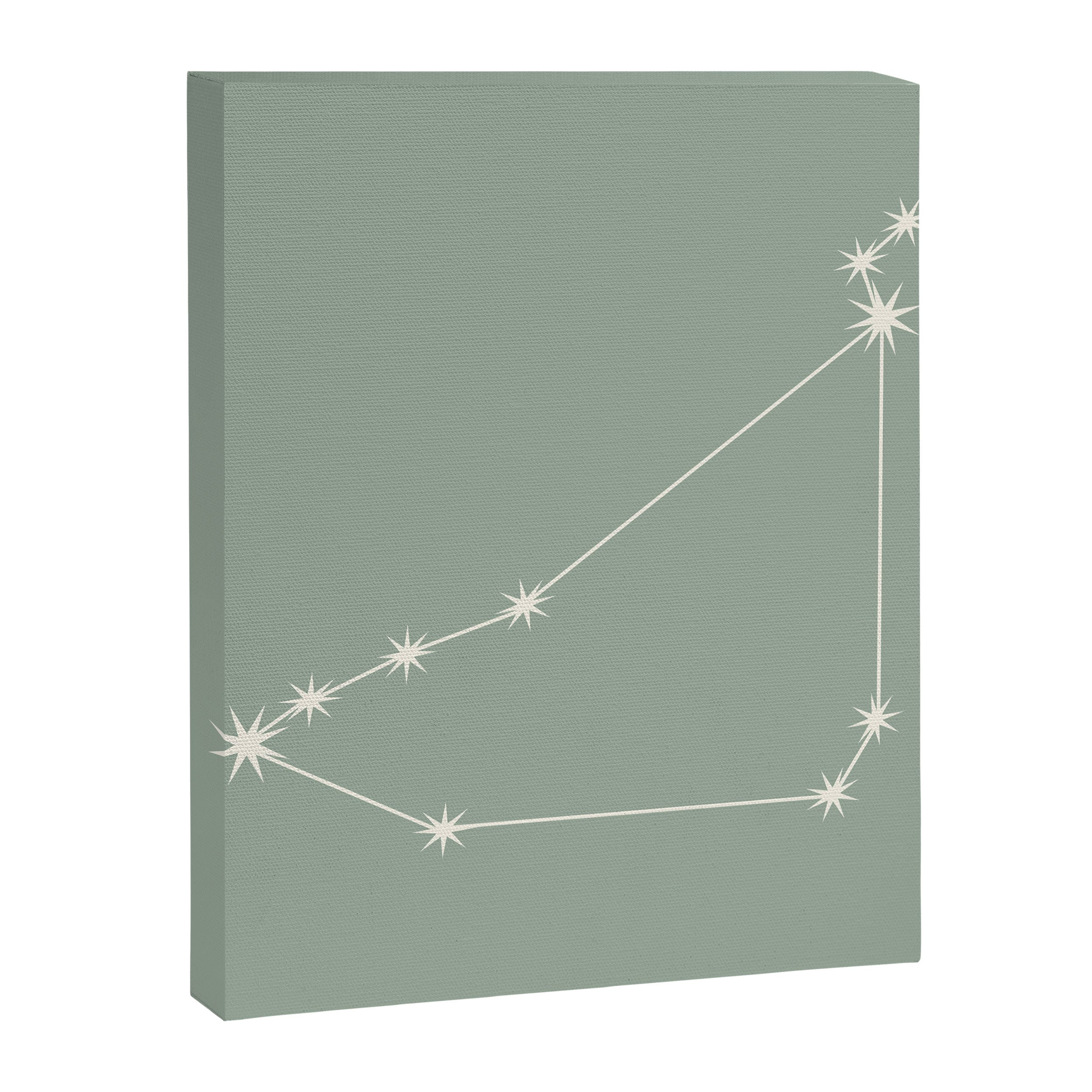 Capricorn Zodiac Star Constellation Line Art Soft Sage Canvas Print Gallery Image 8