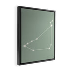 Capricorn Zodiac Star Constellation Line Art Soft Sage Framed Canvas Print Gallery Image 2