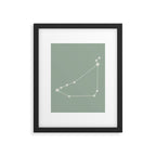 Capricorn Zodiac Star Constellation Line Art Soft Sage Framed Art Print Gallery Image 6