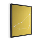 Capricorn Zodiac Star Constellation Line Art Soft Yellow Framed Canvas Print Gallery Image 2