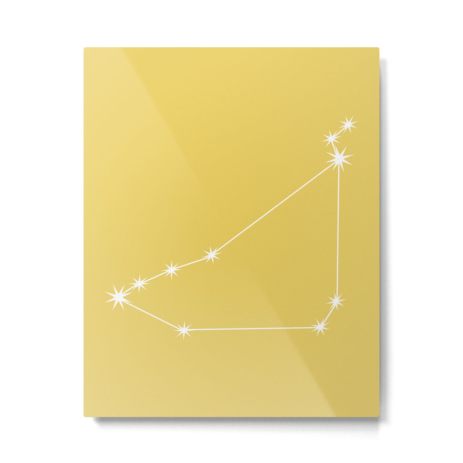 Capricorn Zodiac Star Constellation Line Art Soft Yellow Metal Print Gallery Image 6