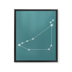 Capricorn Zodiac Star Constellation Line Art Teal Framed Canvas Print Gallery Image 8