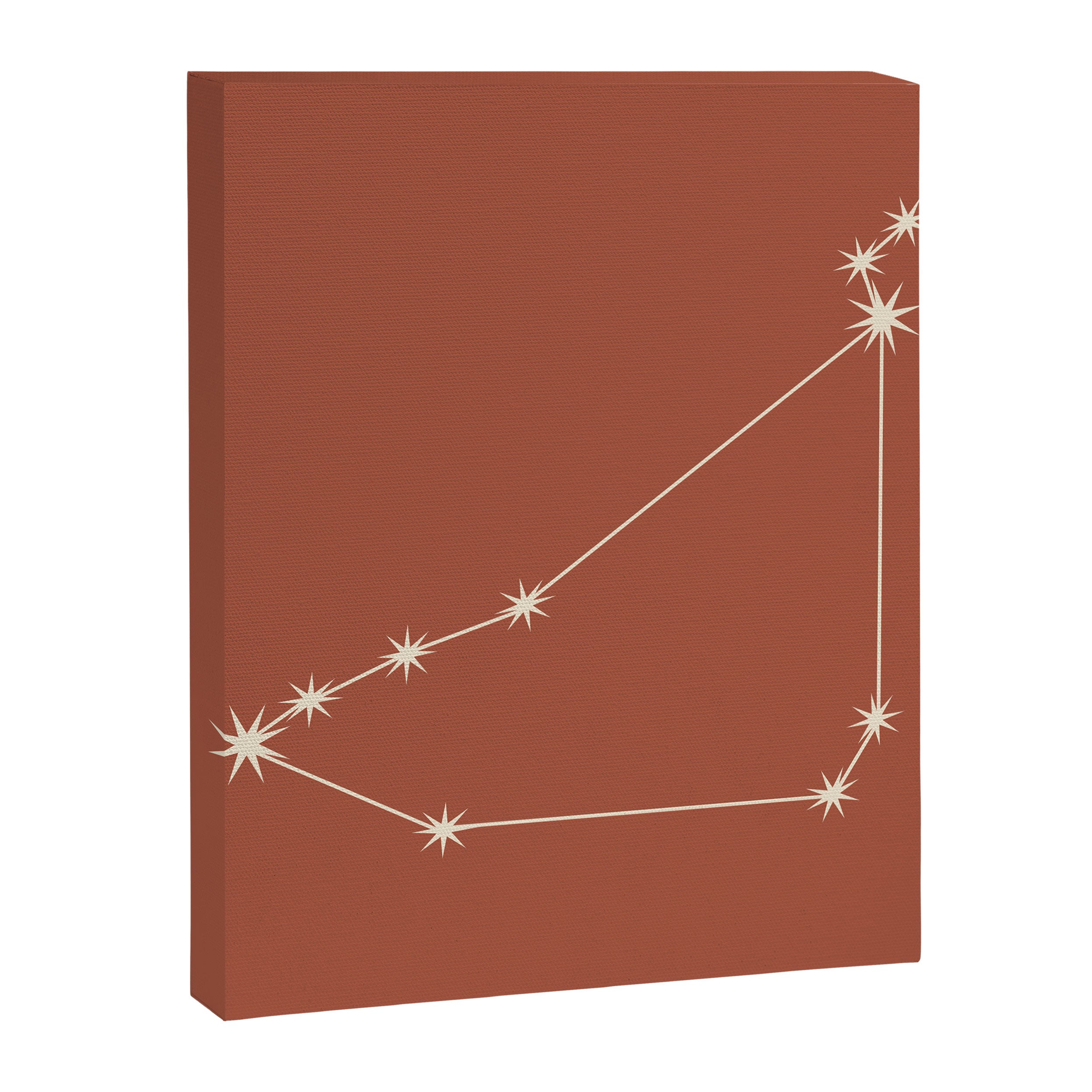 Capricorn Zodiac Star Constellation Line Art Terracotta Red Canvas Print Gallery Image 8