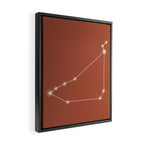Capricorn Zodiac Star Constellation Line Art Terracotta Red Framed Canvas Print Gallery Image 2