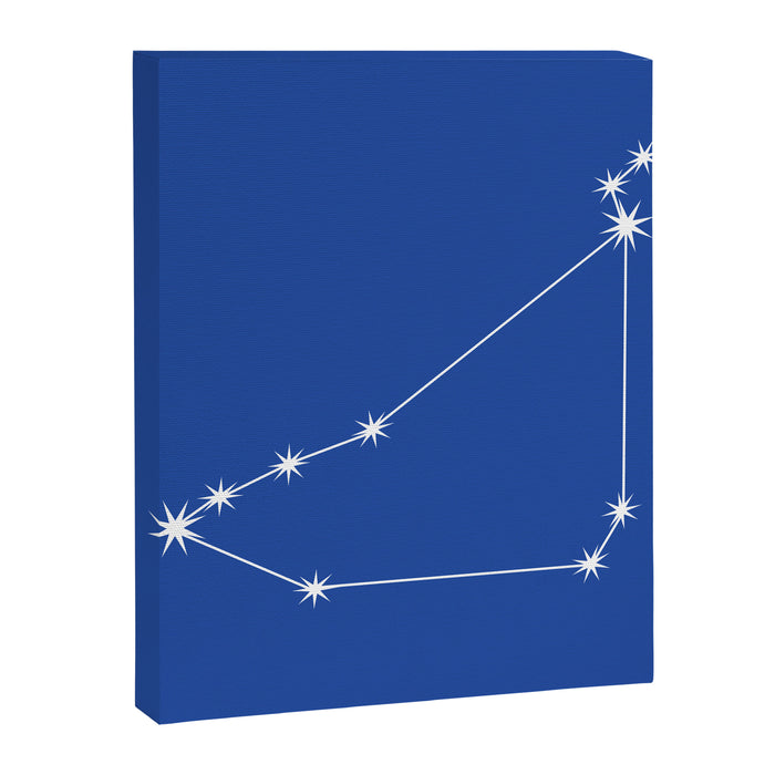 Capricorn Zodiac Star Constellation Line Art Vibrant Blue Canvas Print Gallery Image 1