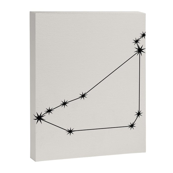 Capricorn Zodiac Star Constellation Line Art White Canvas Print Gallery Image 1