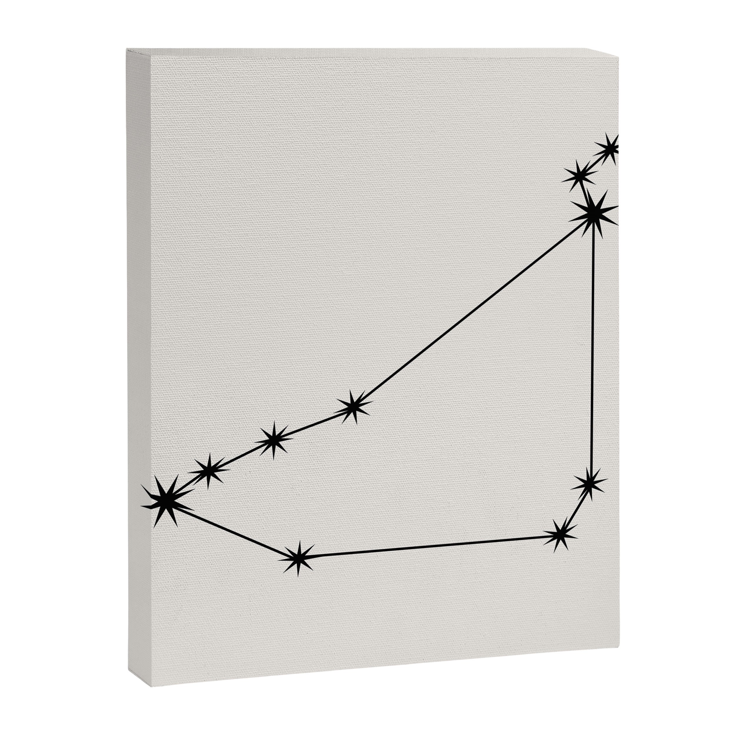 Capricorn Zodiac Star Constellation Line Art White Canvas Print Gallery Image 8