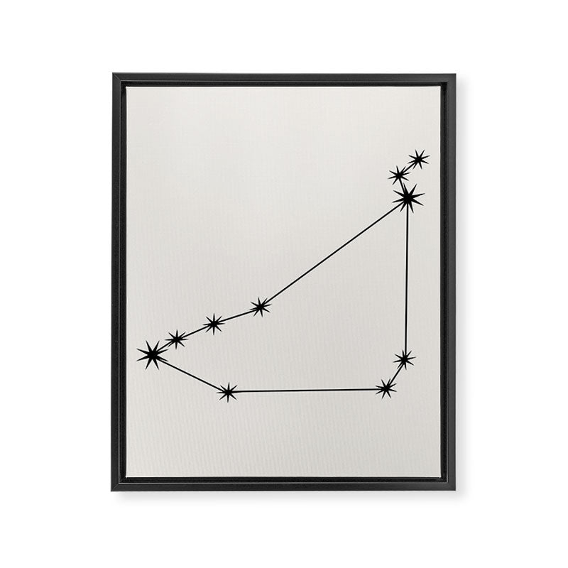 Capricorn Zodiac Star Constellation Line Art White Framed Canvas Print Gallery Image 8