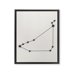 Capricorn Zodiac Star Constellation Line Art White Framed Canvas Print Gallery Image 8