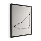 Capricorn Zodiac Star Constellation Line Art White Framed Canvas Print Gallery Image 2