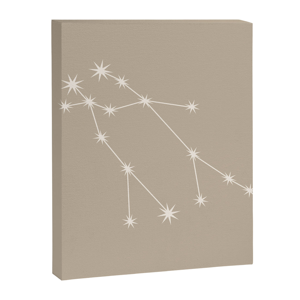Gemini Zodiac Star Constellation Line Art Beige Canvas Print Gallery Image 8