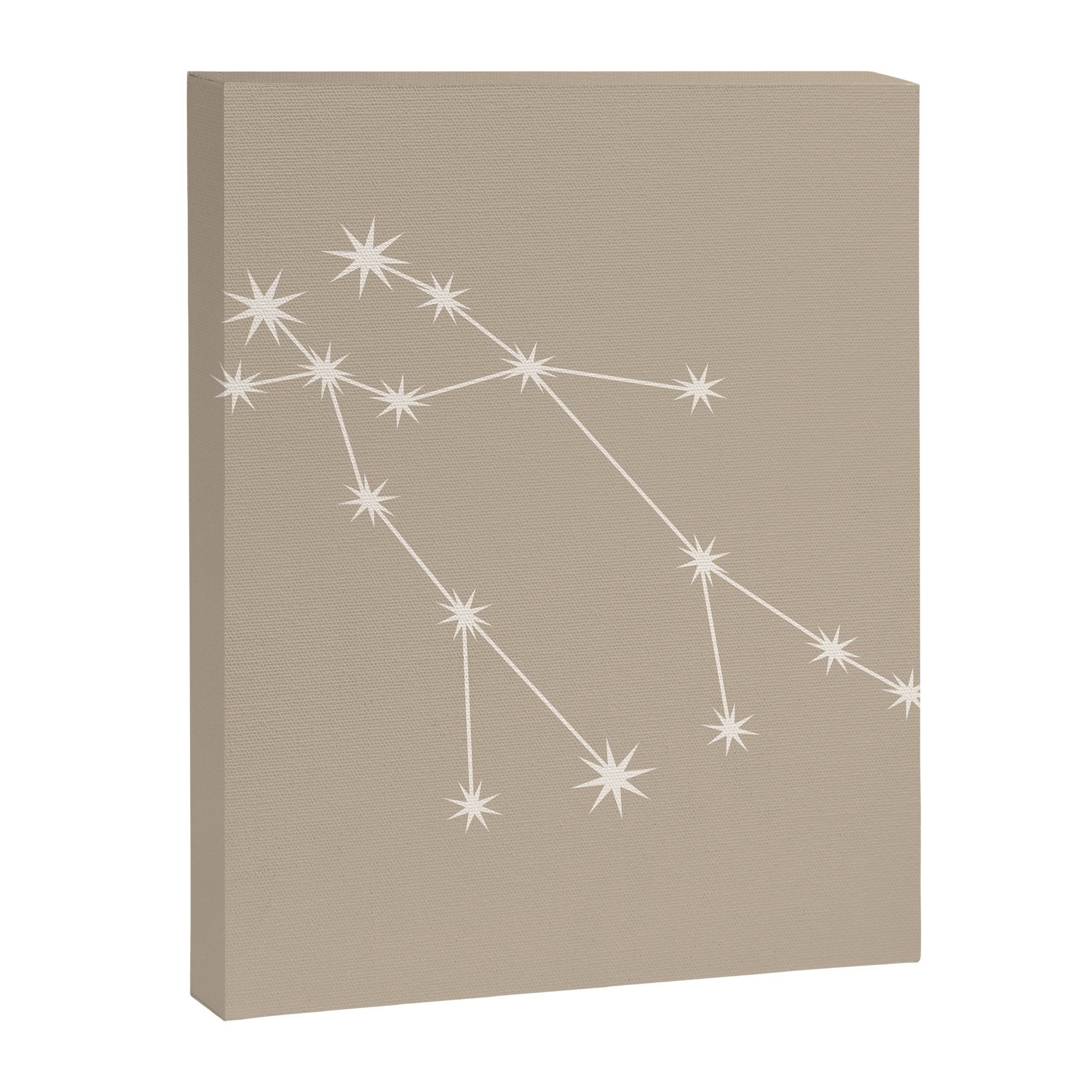 Gemini Zodiac Star Constellation Line Art Beige Canvas Print Gallery Image 8