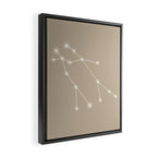 Gemini Zodiac Star Constellation Line Art Beige Framed Canvas Print Gallery Image 2