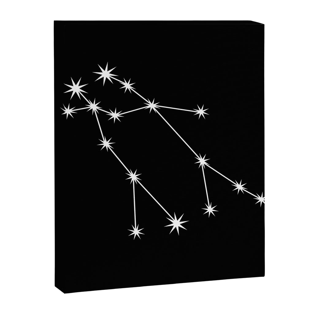 Gemini Zodiac Star Constellation Line Art Black Canvas Print Gallery Image 8