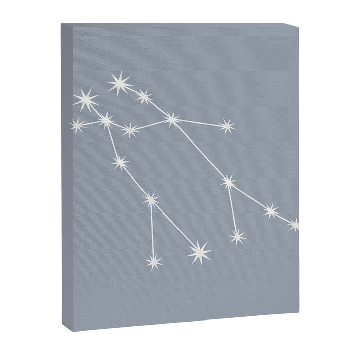 Gemini Zodiac Star Constellation Line Art Blue Grey Canvas Print Gallery Image 1