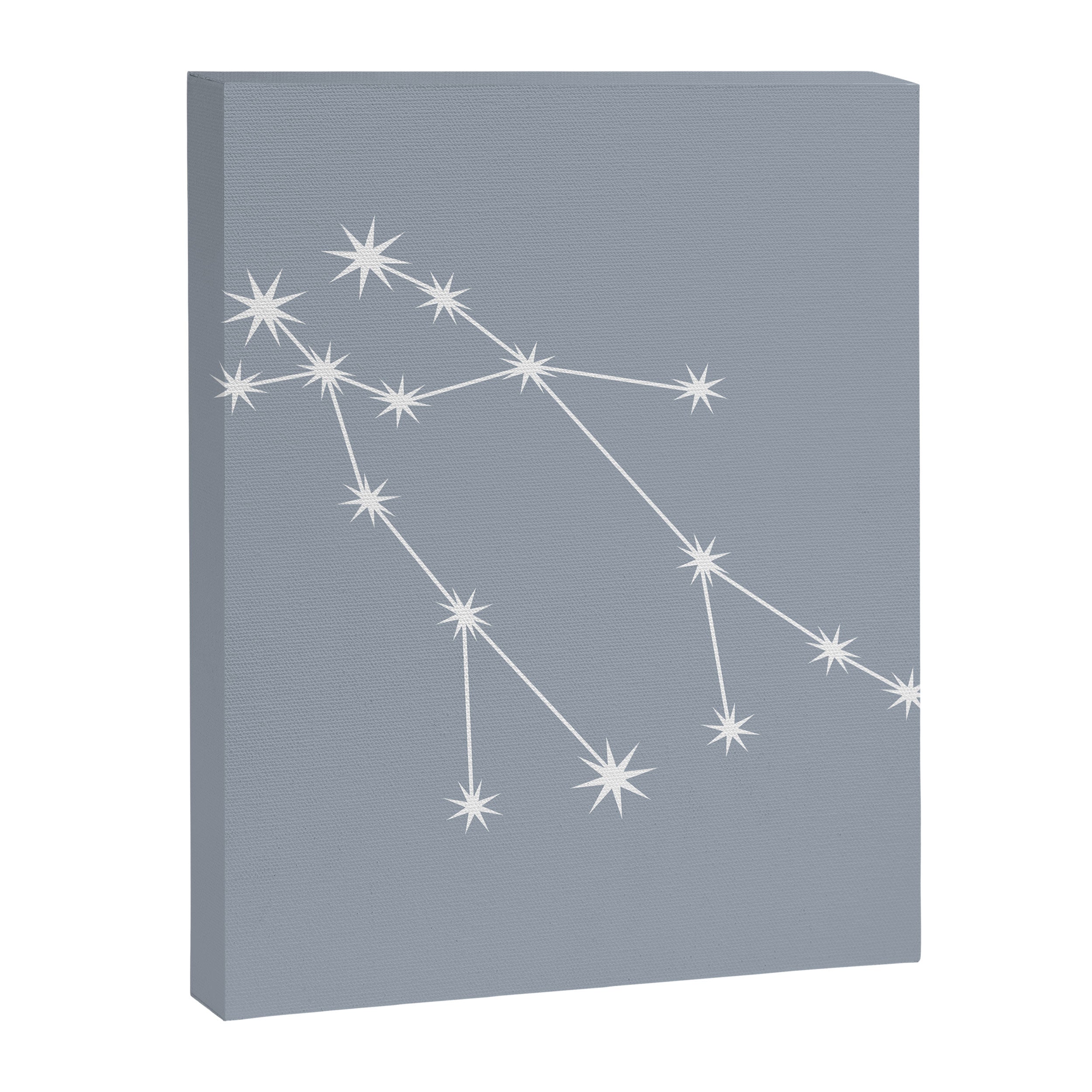 Gemini Zodiac Star Constellation Line Art Blue Grey Canvas Print Gallery Image 8