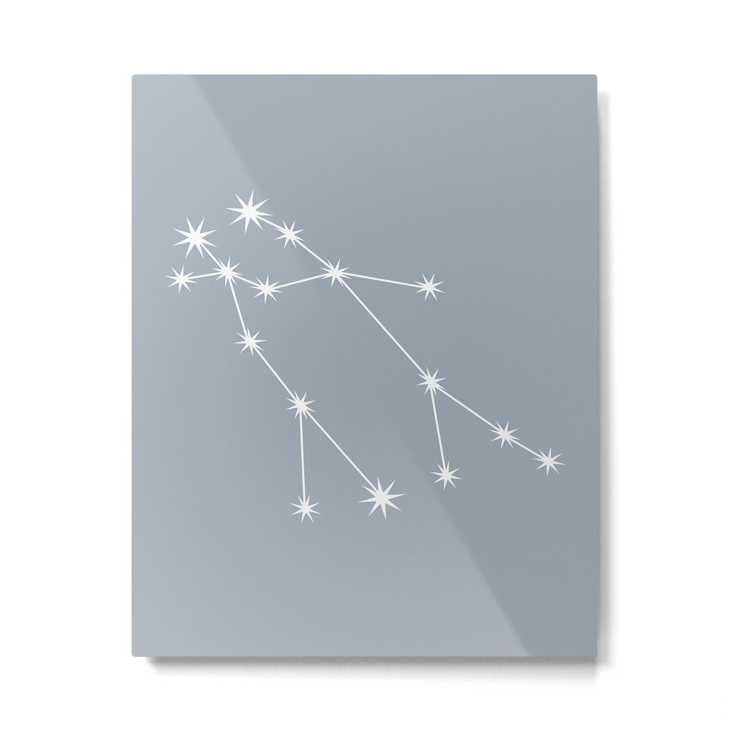 Gemini Zodiac Star Constellation Line Art Blue Grey Metal Print Gallery Image 6