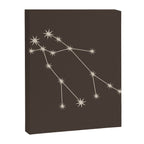 Gemini Zodiac Star Constellation Line Art Coffee Brown Canvas Print Gallery Image 8