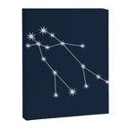 Gemini Zodiac Star Constellation Line Art Dark Blue Canvas Print Gallery Image 8