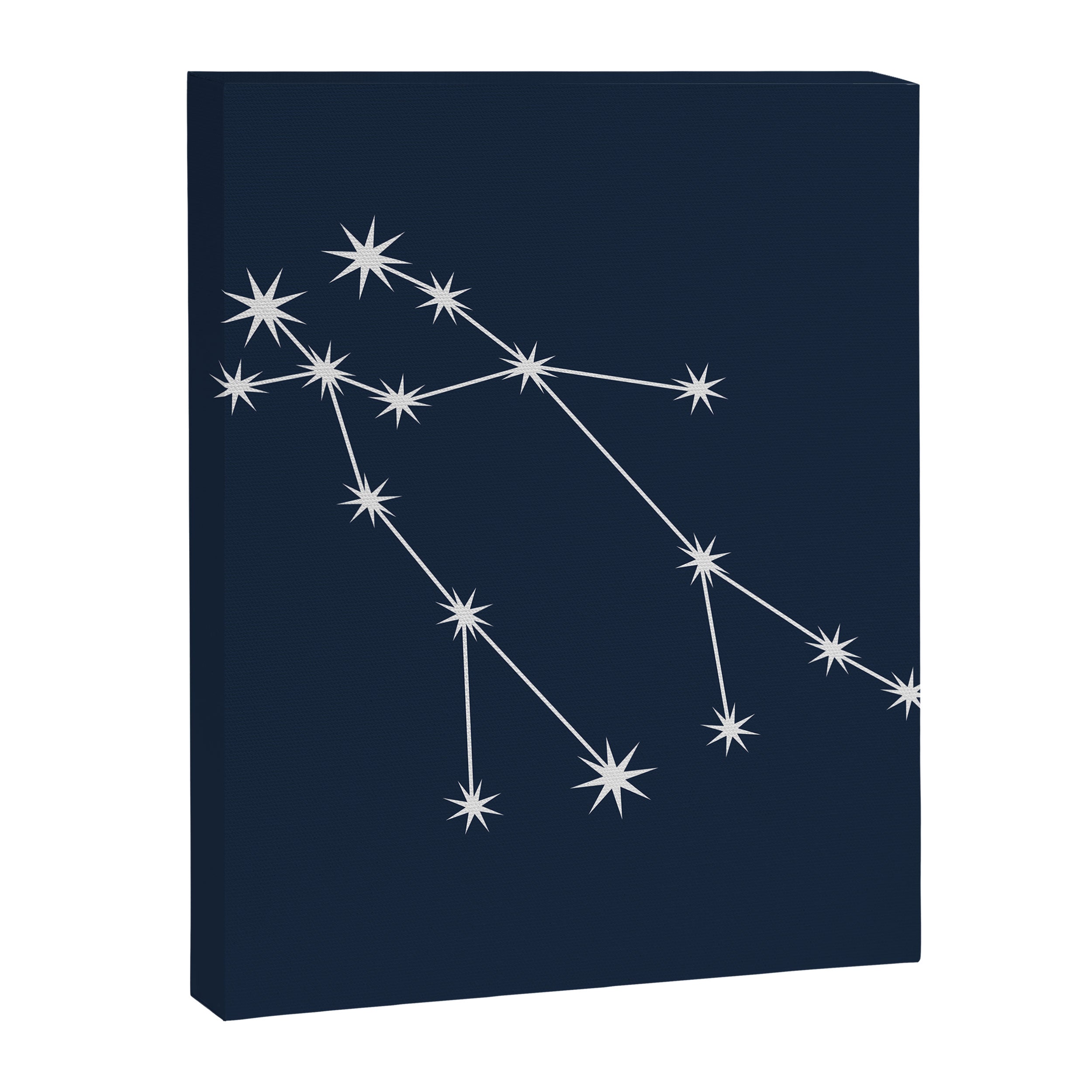 Gemini Zodiac Star Constellation Line Art Dark Blue Canvas Print Gallery Image 8
