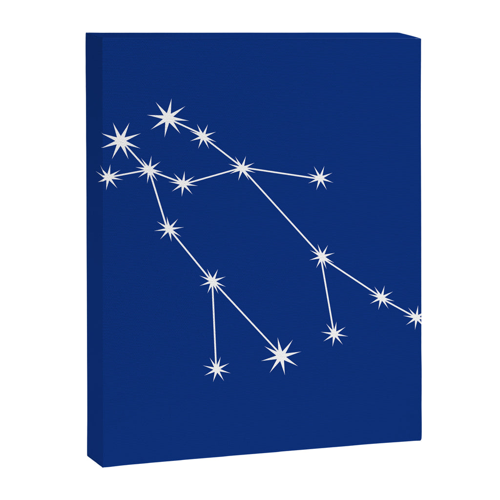 Gemini Zodiac Star Constellation Line Art Dark Blue Canvas Print Gallery Image 8