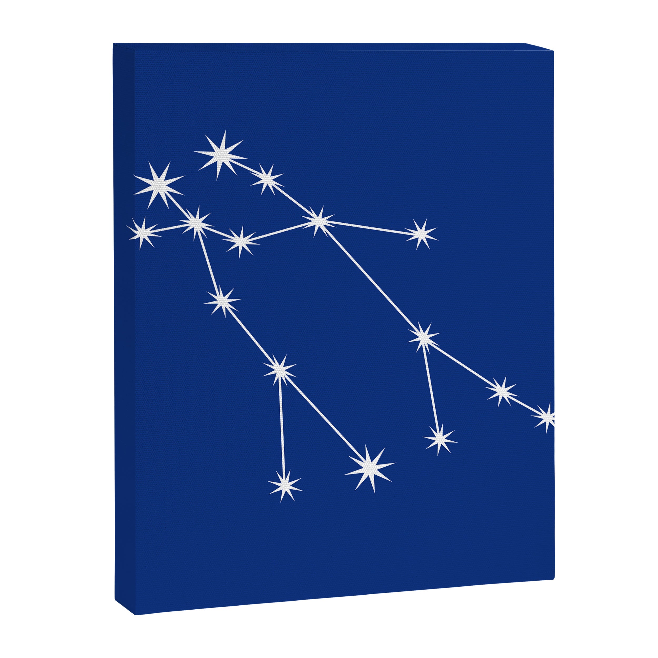 Gemini Zodiac Star Constellation Line Art Dark Blue Canvas Print Gallery Image 8