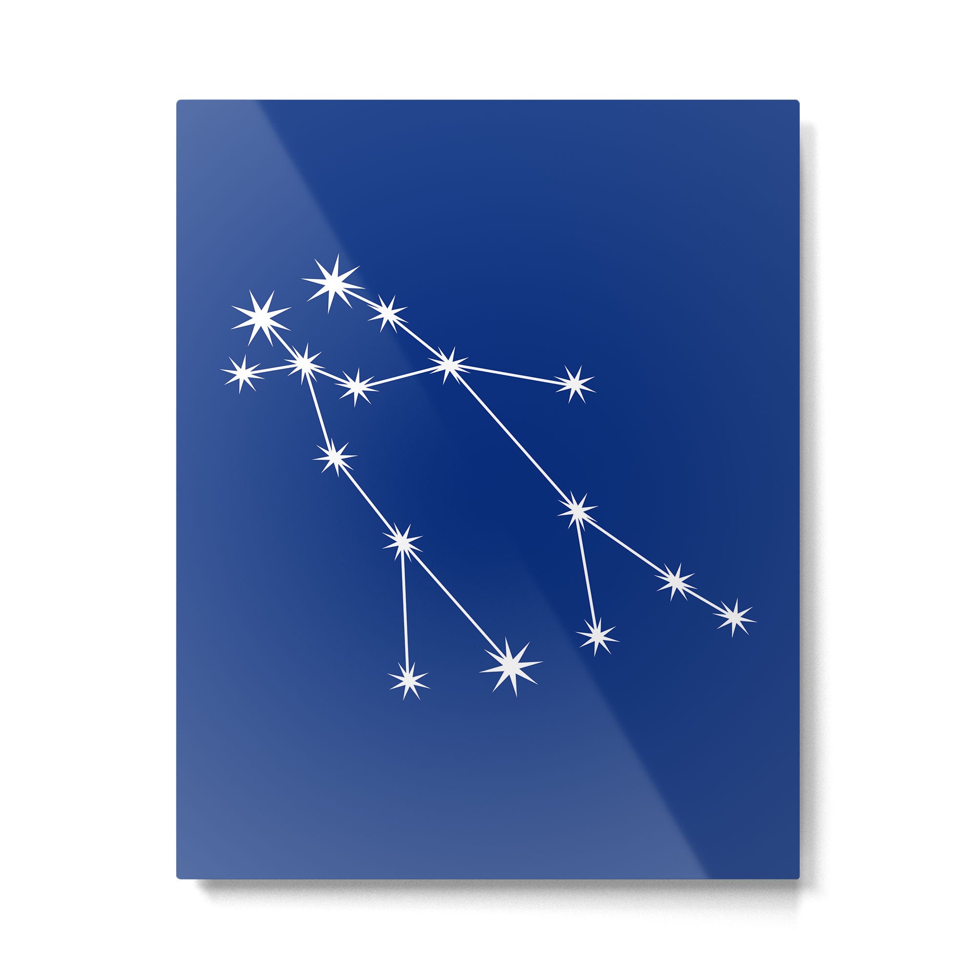 Gemini Zodiac Star Constellation Line Art Dark Blue Metal Print Gallery Image 6