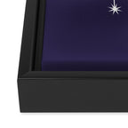 Gemini Zodiac Star Constellation Line Art Dark Purple Framed Canvas Print Gallery Image 3