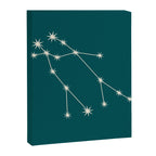 Gemini Zodiac Star Constellation Line Art Deep Teal Canvas Print Gallery Image 8