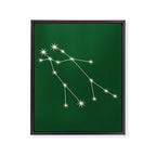 Gemini Zodiac Star Constellation Line Art Green Framed Canvas Print Gallery Image 8