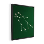 Gemini Zodiac Star Constellation Line Art Green Framed Canvas Print Gallery Image 2