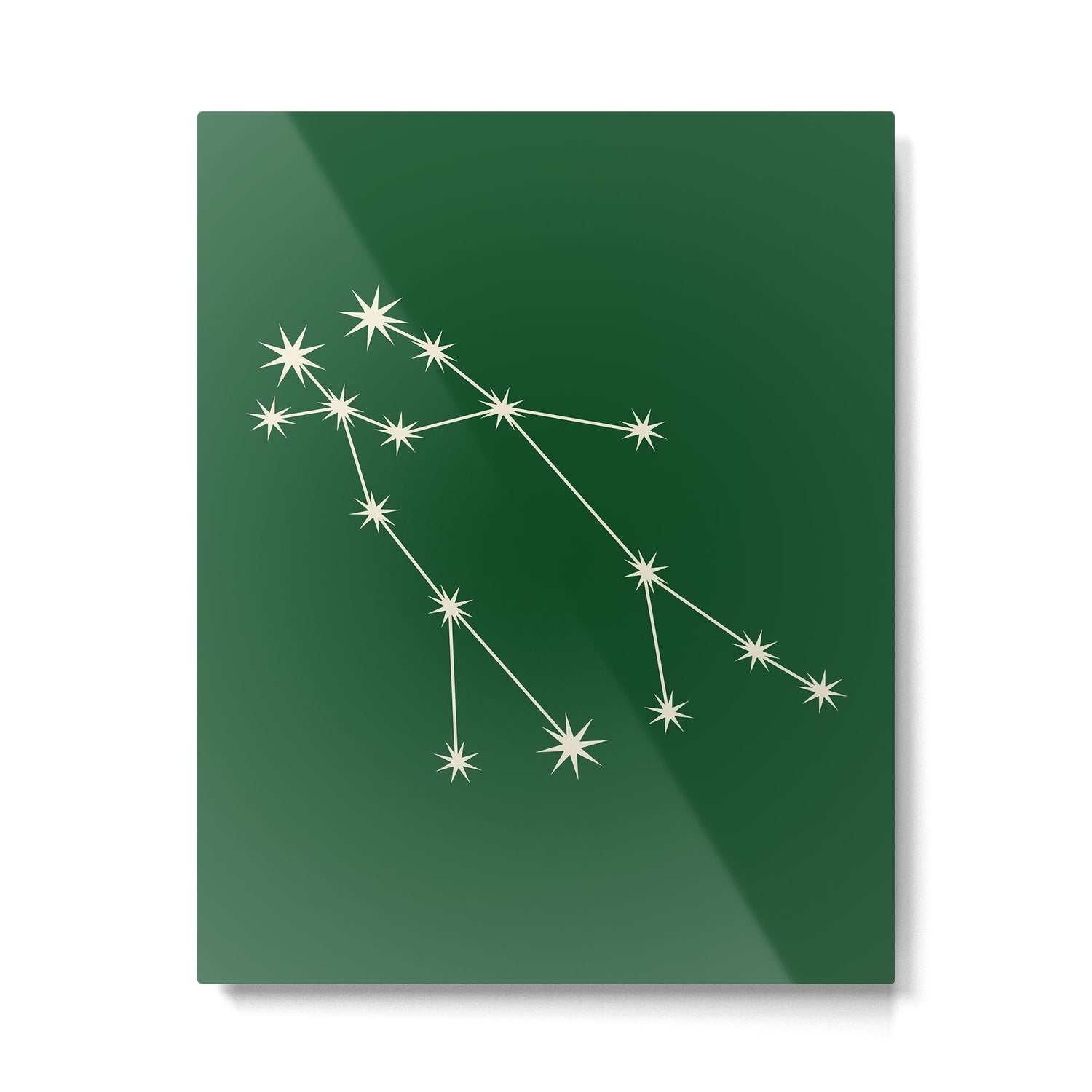 Gemini Zodiac Star Constellation Line Art Green Metal Print Gallery Image 6